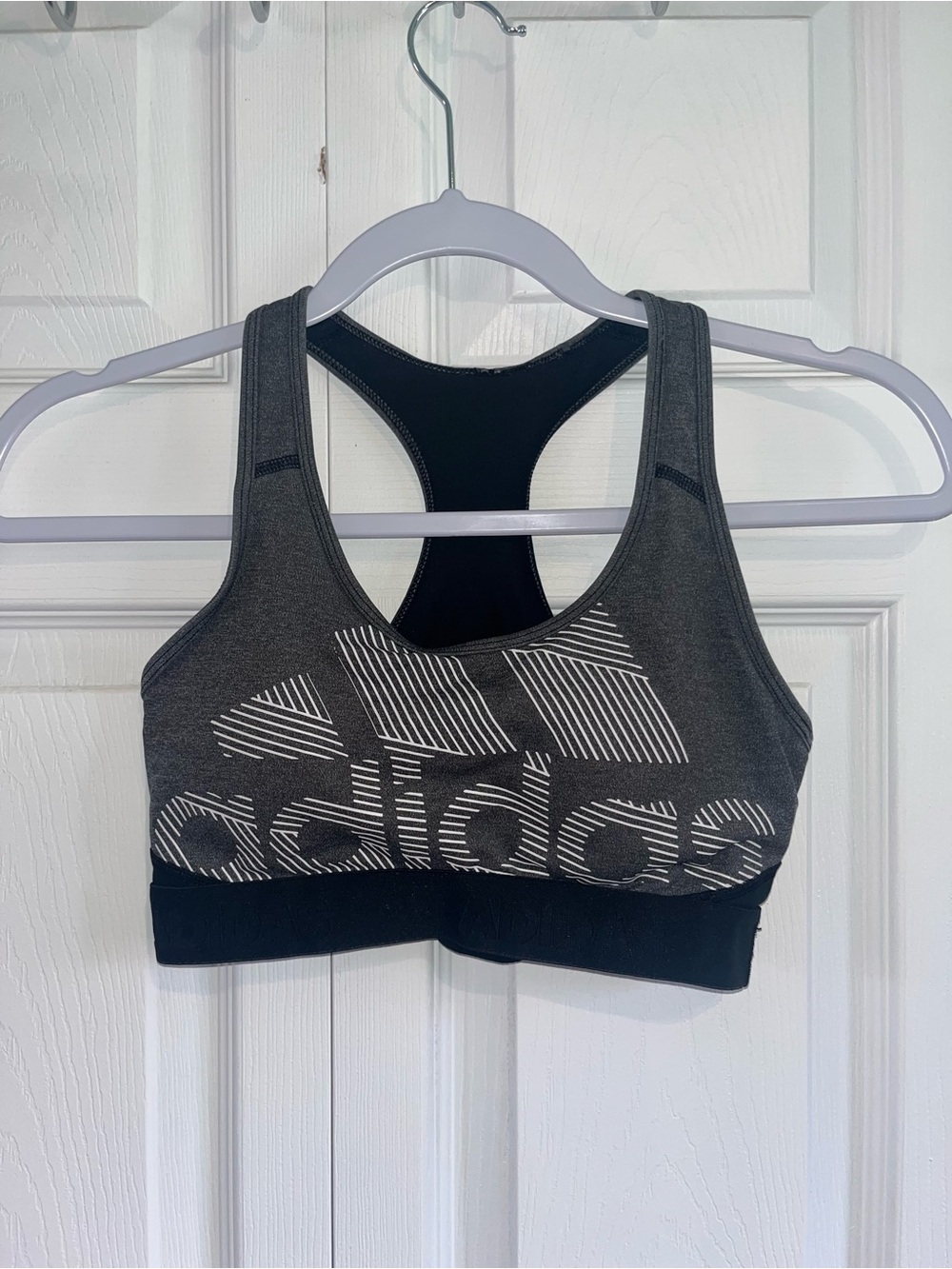 adidas Gray and Black Racerback Sports Bra Tank